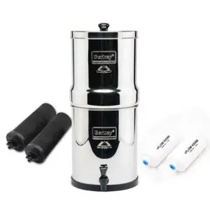 Travel Berkey Gravity Water Filter with 2 Black Berkey Filters and 2 PF2 Fluoride Filters - Best water filter gravity system image