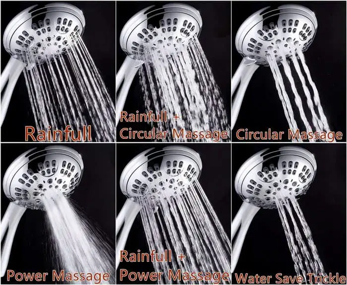  6 showering modes