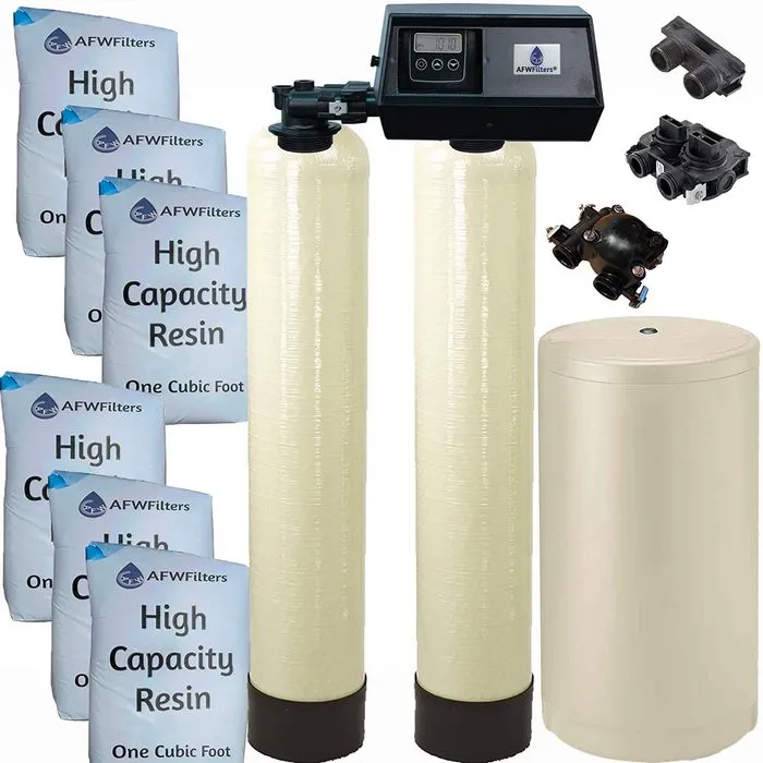 2. AFWFilters Dual Tank Water Softener 96,000 grain with Fleck 9100SXT [Review] - Best Dual Tank Water Softener for Well Water image