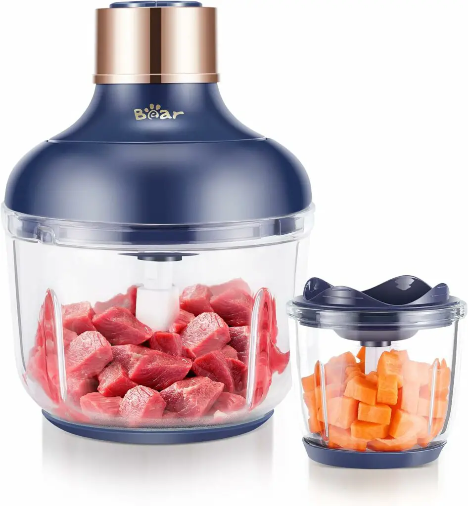 Bear Food Processor and Chopper with 2 Glass Bowls 8 Cup2.5 Cup