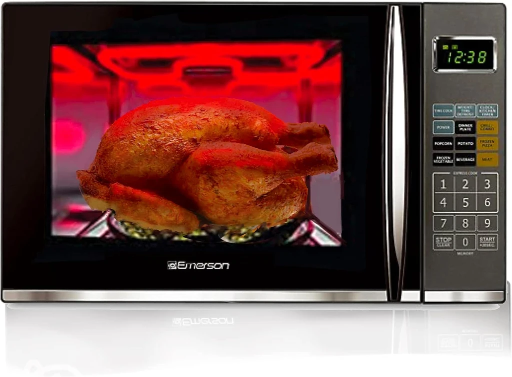 Emerson 1.2 Cu Ft 1100W Griller Microwave Oven MWG9115SB
